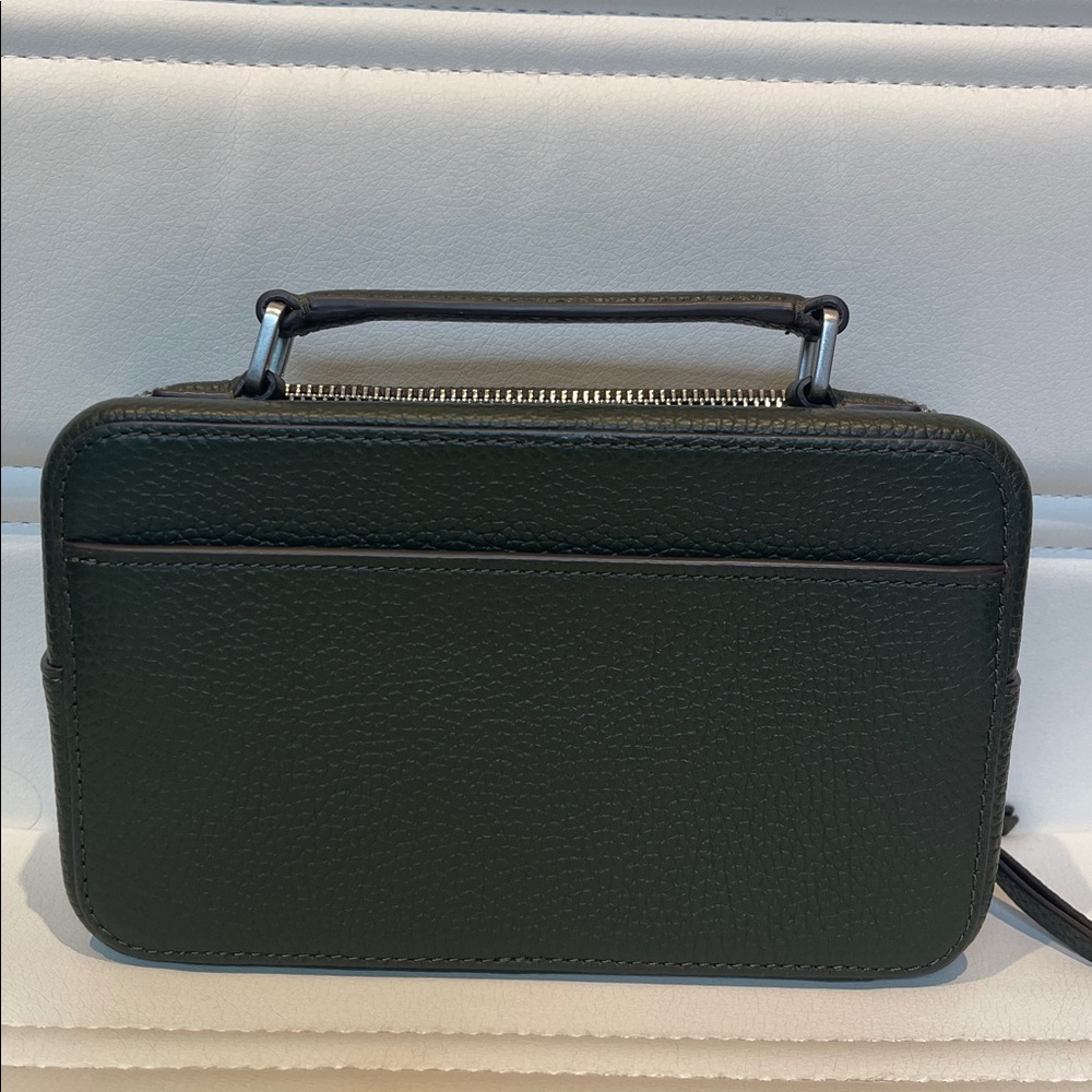 Tory Burch Dark Green Textured Leather Crossbody Bag - Picture 2 of 4